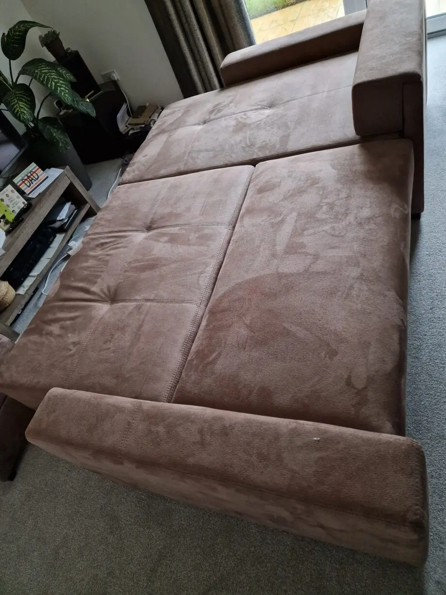 Mocca King size corner sofa bed in walnut shell from Sofabed Expert