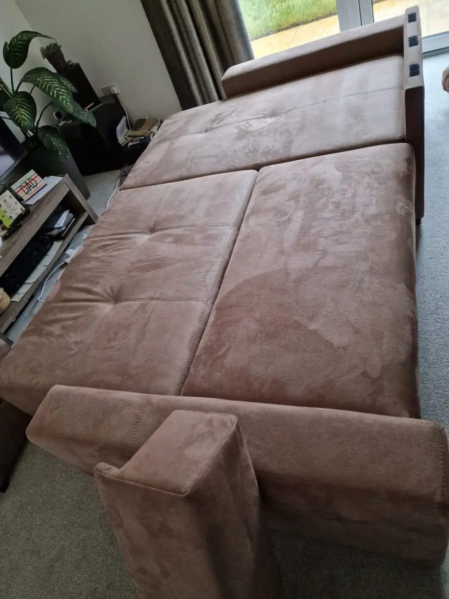 Mocca King size corner sofa bed in walnut shell from Sofabed Expert