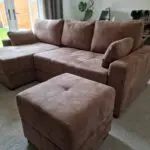 Mocca King size corner sofa bed in walnut shell from Sofabed Expert