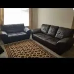 Faux leather sofa