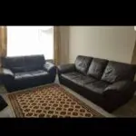 Faux leather sofa