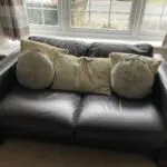 Brown leather sofa