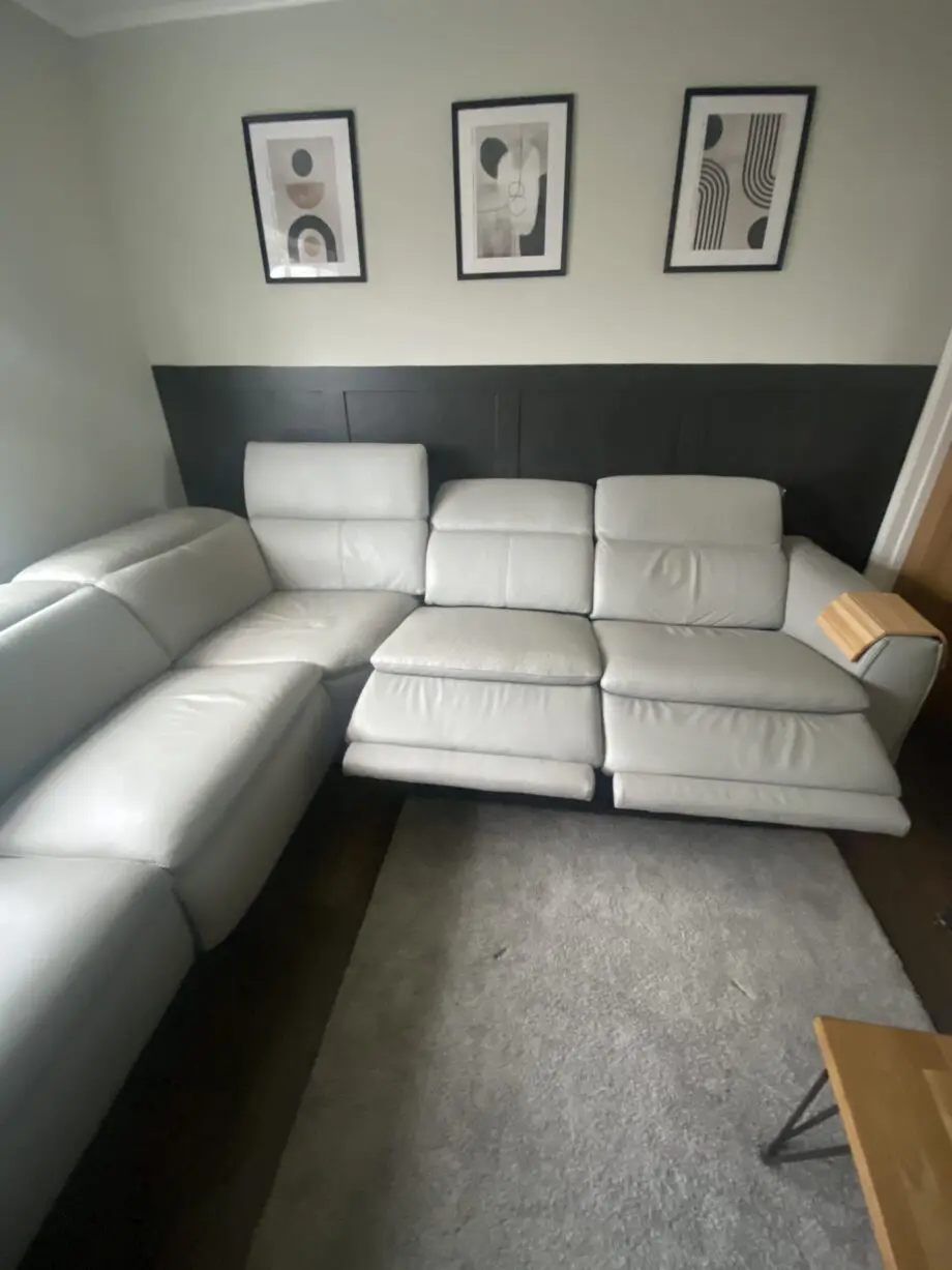 DFS Vernosa leather heated electric recliner corner sofa