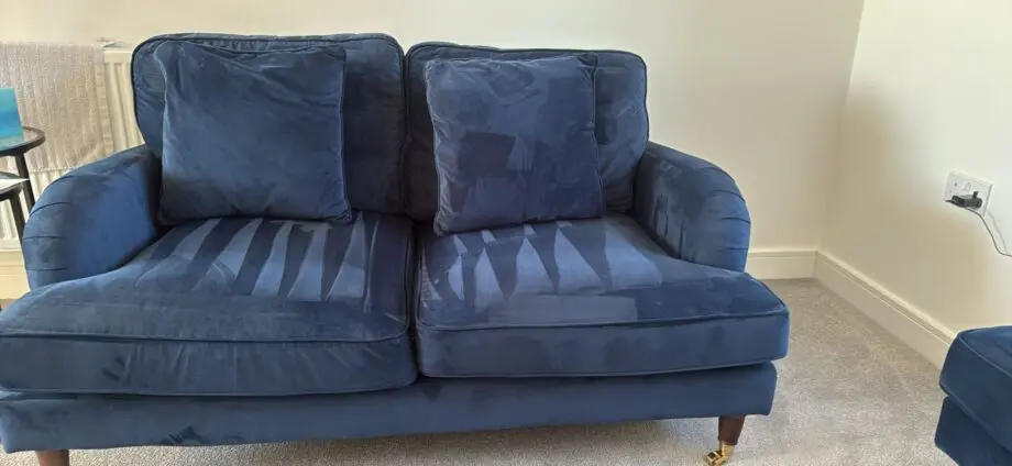 Navy Velvet 2 seater and love seat from Furniture 123