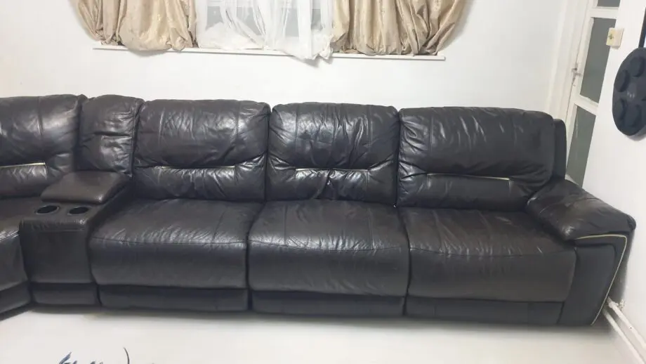 Harvey's dark brown corner sofa.