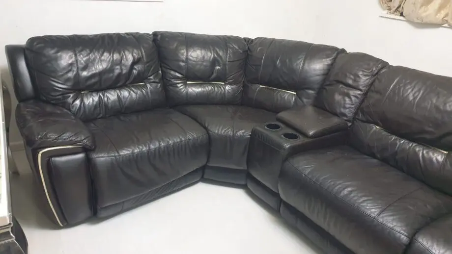 Harvey's dark brown corner sofa.