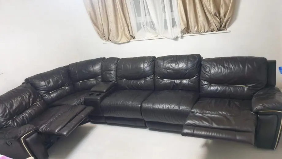 Harvey's dark brown corner sofa.