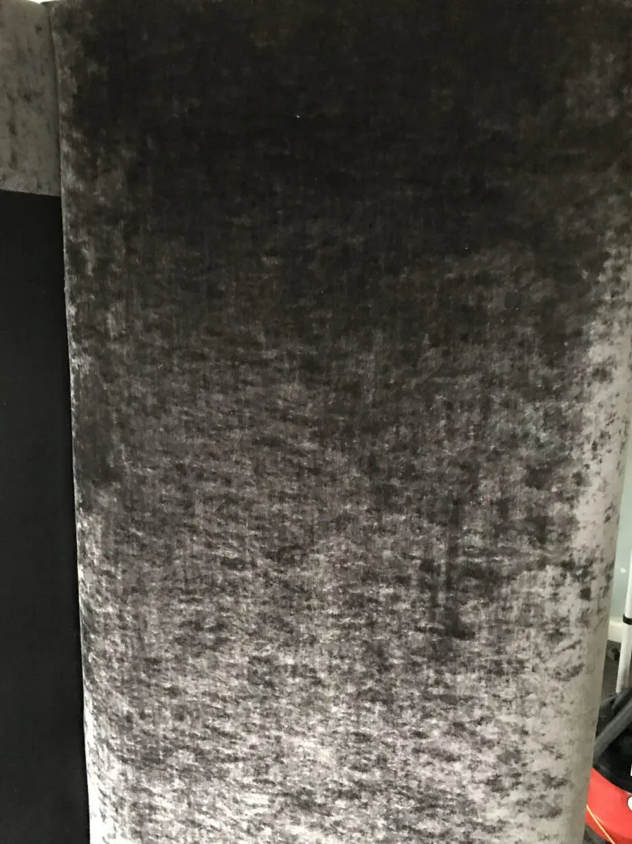 Crushed velvet fabric, Modena Anthracite/Grey colour Left hand Corner sofa.