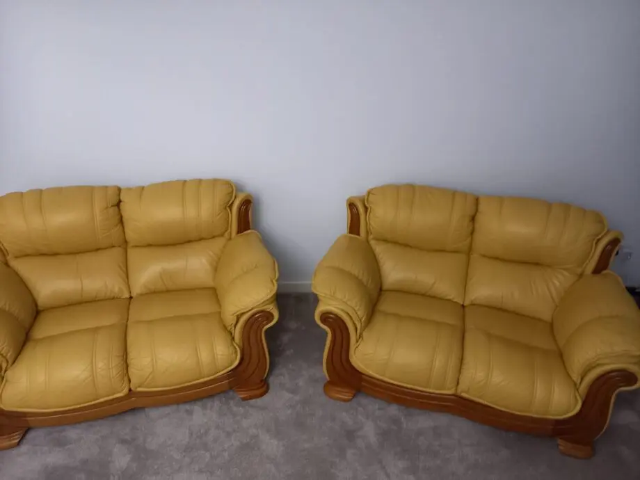2x2 seater sofas in leather