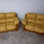 2x2 seater sofas in leather