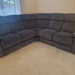 Charcoal soft suede recliner corner sofa