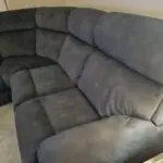 Charcoal soft suede recliner corner sofa