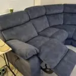 Charcoal soft suede recliner corner sofa