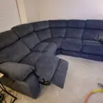 Charcoal soft suede recliner corner sofa