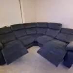 Charcoal soft suede recliner corner sofa