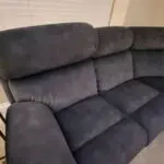 Charcoal soft suede recliner corner sofa