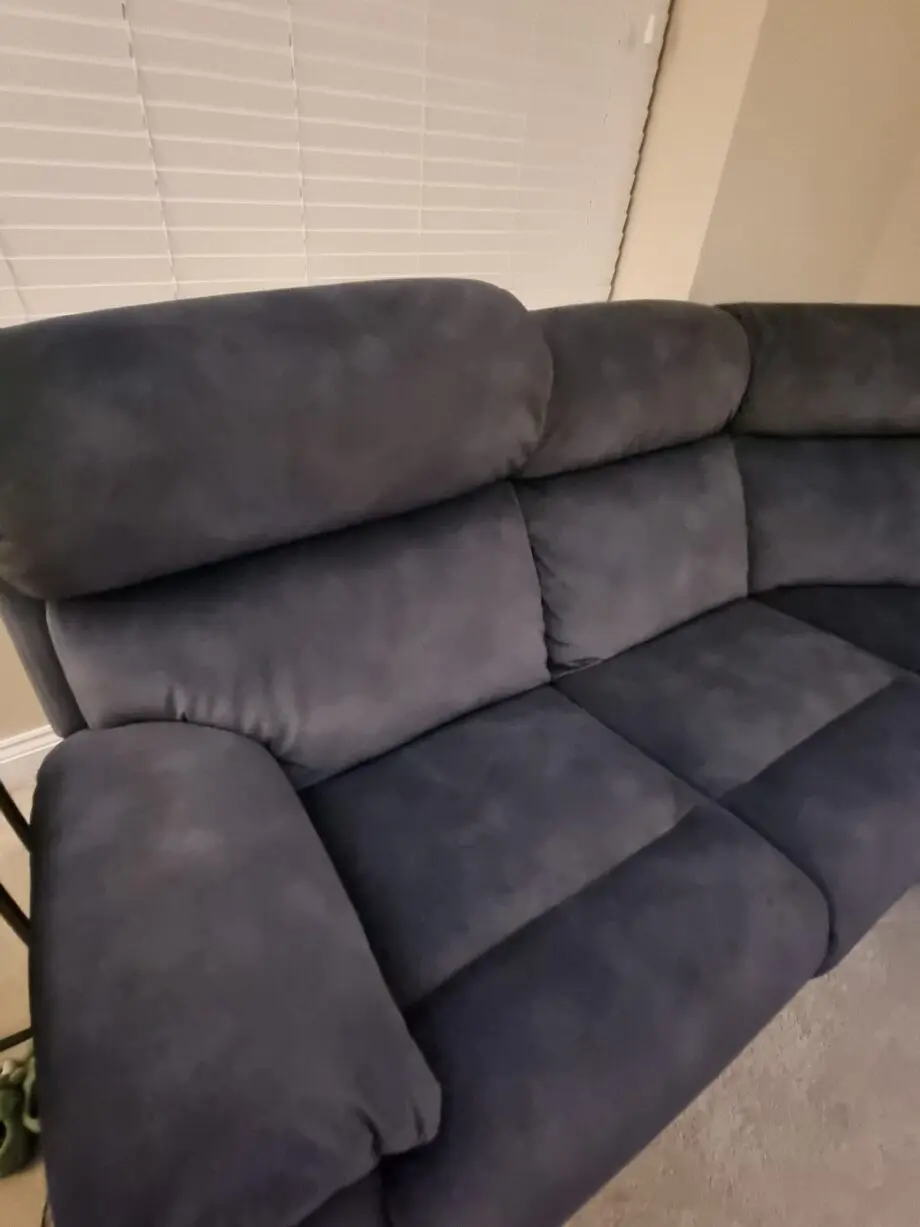 Charcoal soft suede recliner corner sofa