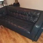 Blue 4 seater leather sofa