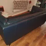 Blue 4 seater leather sofa