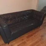Blue 4 seater leather sofa