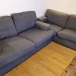 2x three seater sofas dark grey