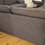 2x three seater sofas dark grey