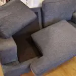 2x three seater sofas dark grey