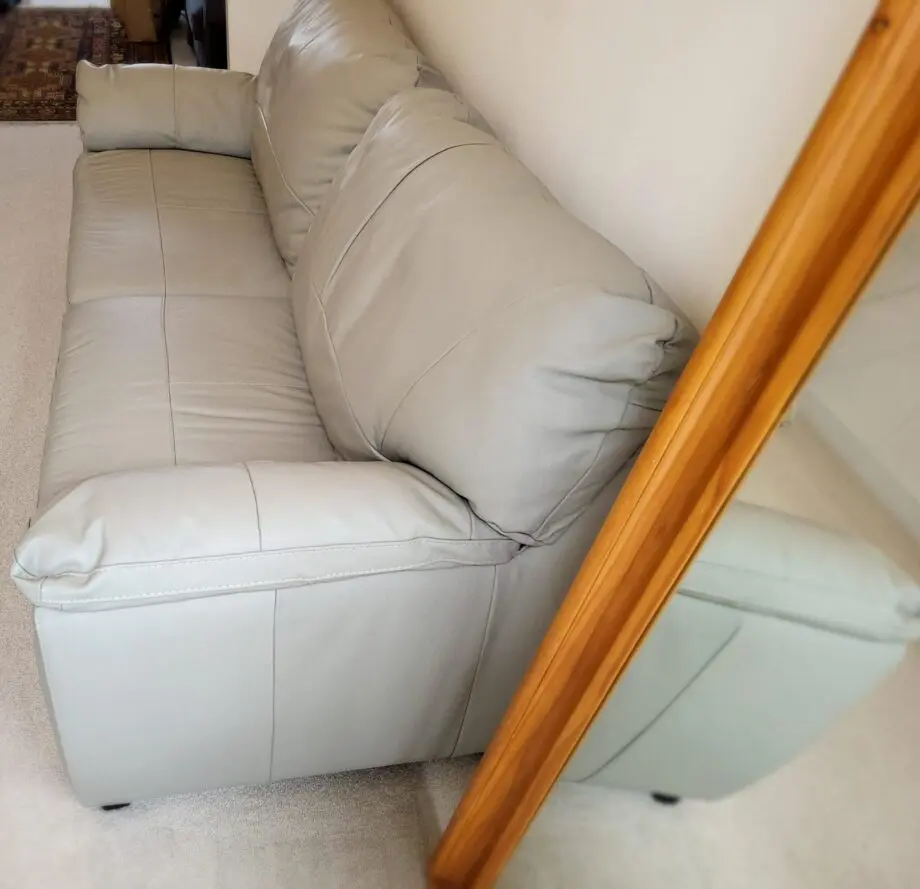 Argos grey leather 4 seater sofa