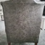 Chesterfield Winged Back Armchair in Beautiful Distressed Antique Grey