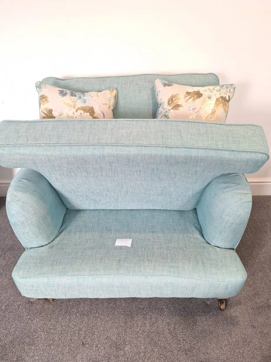 Turquoise Snuggler T-Cushion Foam Seat Chair with 2 Scatter Floral Cushions (Brand New Ex Display Sofa)