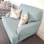Turquoise Snuggler T-Cushion Foam Seat Chair with 2 Scatter Floral Cushions (Brand New Ex Display Sofa)