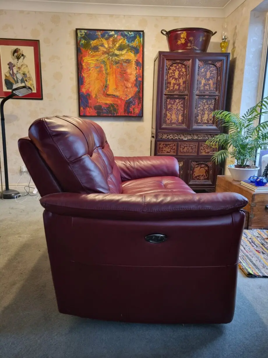 Brody Leather 2 Seater Metz Rouge Power Recliner Sofa