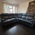 5 seater real leather reclining sofa