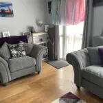 Grey sofa and arm chair set