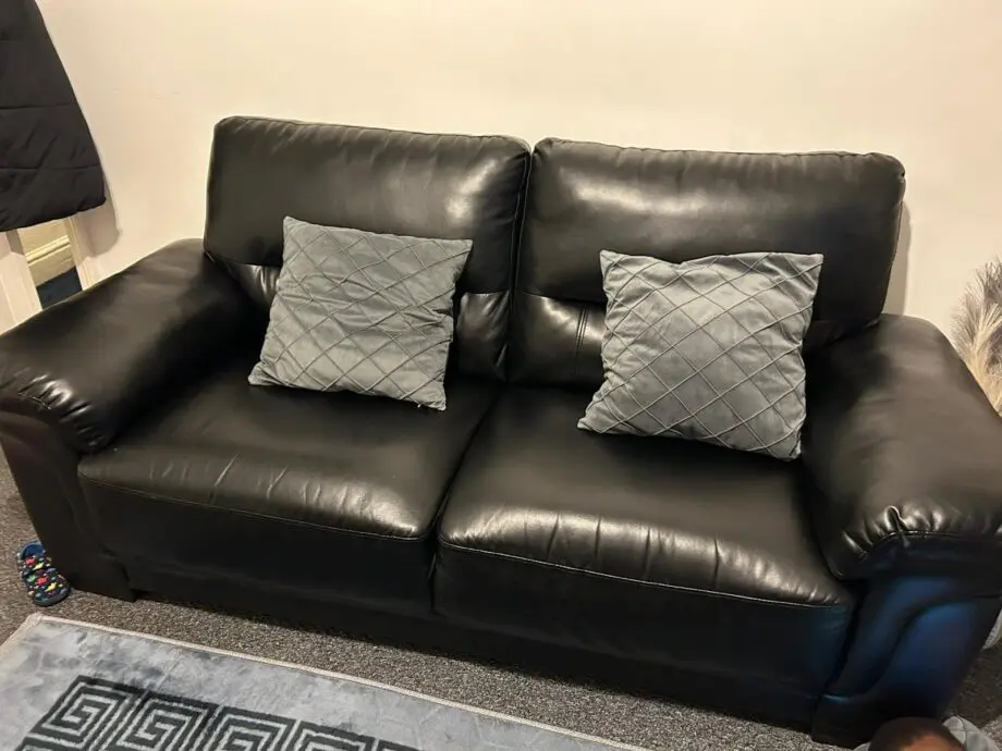 Panama modern compact faux leather 3 seater sofa