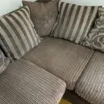 DFS Brown Corner Sofa with footstool