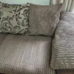 DFS Brown Corner Sofa with footstool