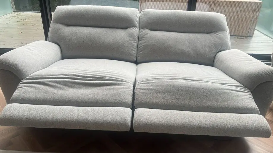 Burley DFS sofa recliner set (2 sofas and footstool)