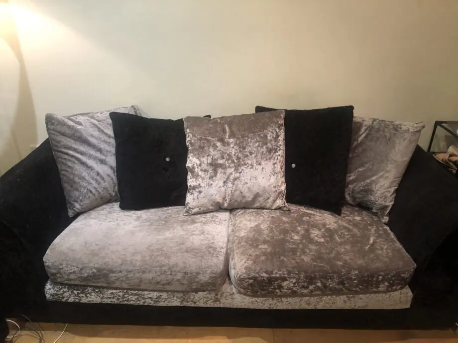 Black and silver 2 & 3 seater sofas
