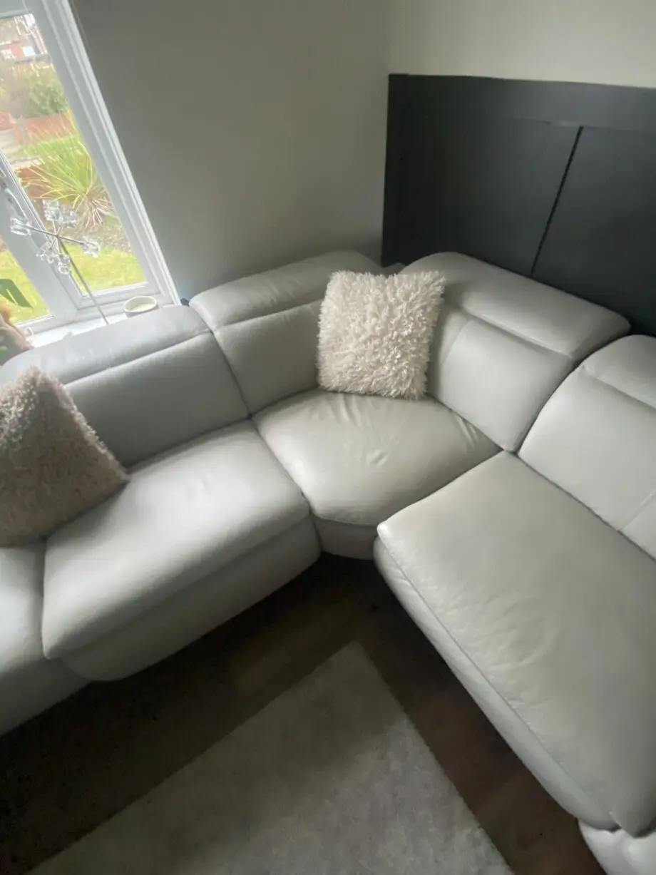 DFS Vernosa leather heated electric recliner corner sofa