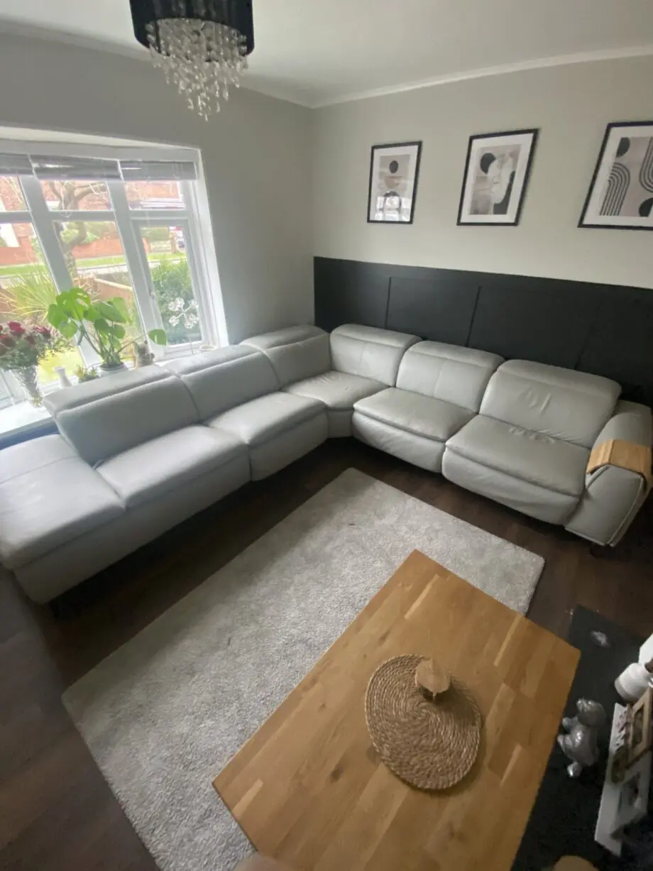 DFS Vernosa leather heated electric recliner corner sofa