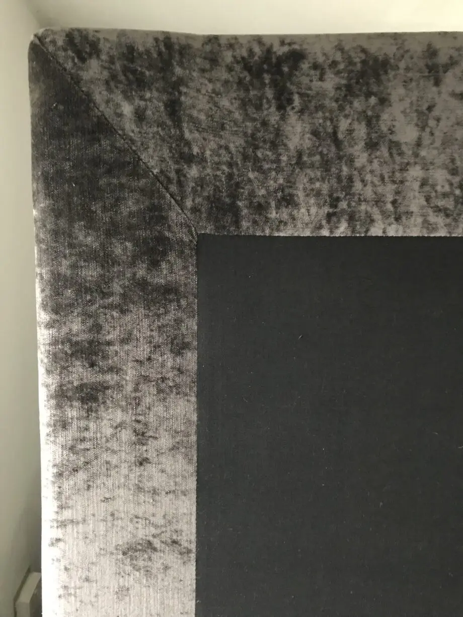 Crushed velvet fabric, Modena Anthracite/Grey colour Left hand Corner sofa.
