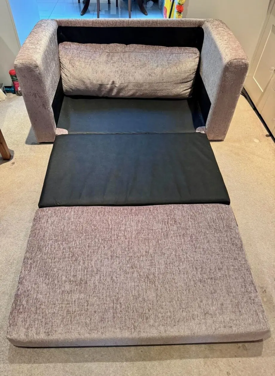 IKEA Askeby Sofa Bed with NO Damage. Chenille fabric in Beige. Measurements - see description