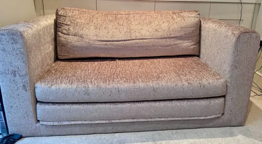 IKEA Askeby Sofa Bed with NO Damage. Chenille fabric in Beige. Measurements - see description