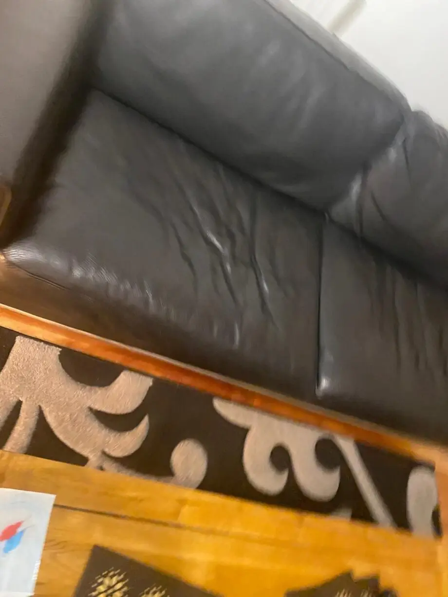 Black leather 3 seater