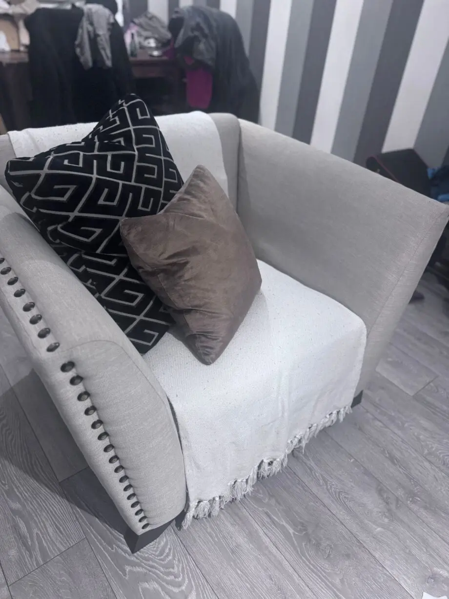 Sofology alexa beige 4 seater sofa and chair