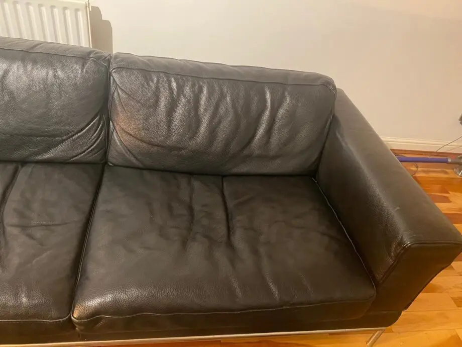 Black leather 3 seater