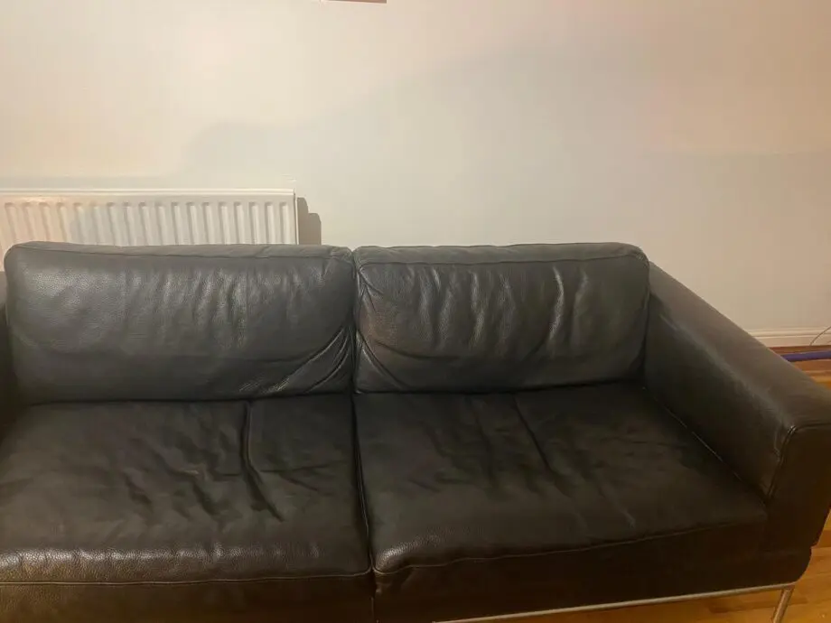 Black leather 3 seater