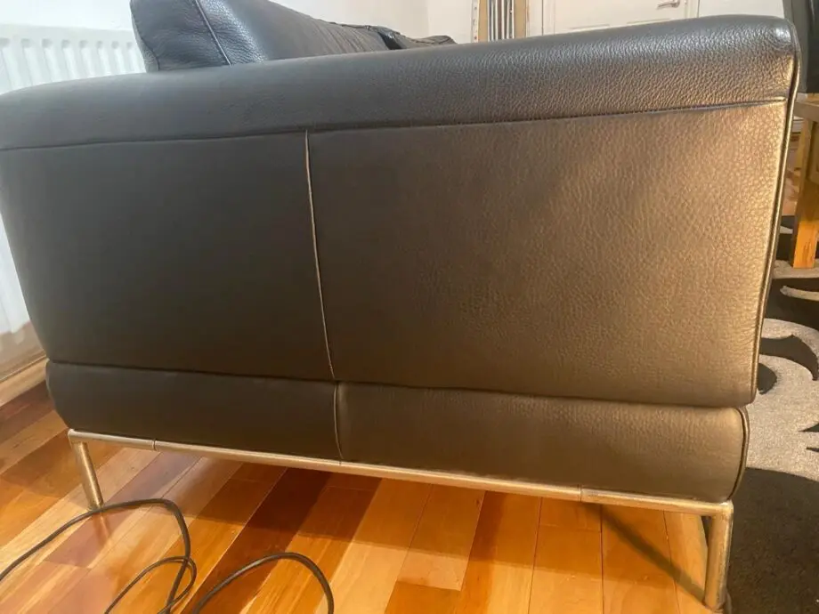 Black leather 3 seater