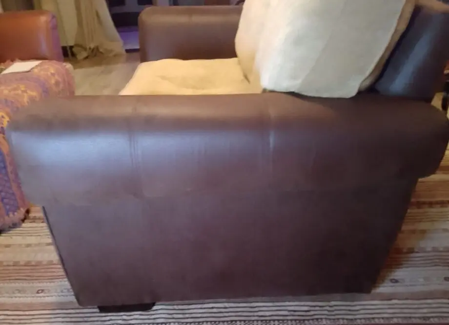 DFS brown faux suede sofa bed